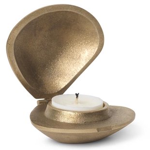 Ferm Living Clam Waxinelichthouder Messing