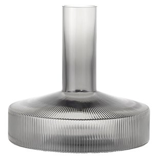 Ferm Living Ripple Wijn Karaf 1,1L Gerookt Glas