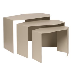 Ferm Living Shard Bijzettafel Set Van 3 Ijzer Cashmere