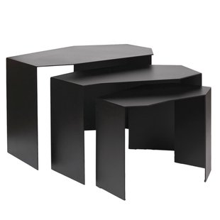 Ferm Living Shard Bijzettafel Set Van 3 Ijzer Black