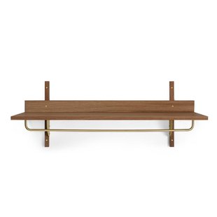 Ferm Living Sector Rack Wandkapstok Smoked Oak/Brass