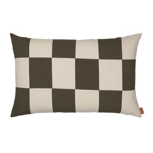 Ferm Living Fold Patchwork Kussen 40x60 Dark Olive/Undyed