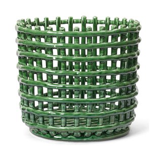 Ferm Living Ceramic Basket Opbergmand Large Emerald Green