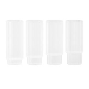 Ferm Living Ripple Long Drink Glazen Set Van 4 Frosted