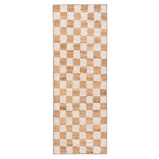 Ferm Living Check Runner Vloerkleed 70x180 Wol Jute Off-white/Natural