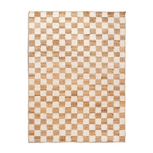 Ferm Living Check Vloerkleed 140x200 Wol Jute Off-white/Natural