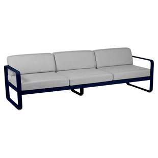 Fermob Bellevie 3-zit Loungebank Kussen Flannelgrijs Deep Blue