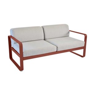 Fermob Bellevie 2-zits Loungebank Kussen Flannelgrijs Red Ochre