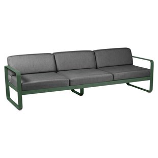 Fermob Bellevie 3-zit Loungebank Kussen Antraciet Cedar Green