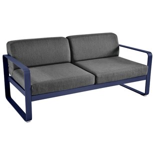Fermob Bellevie 2-zits Loungebank Kussen Antraciet Deep Blue