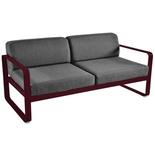 Fermob Bellevie 2-zits Loungebank Kussen Antraciet Black Cherry