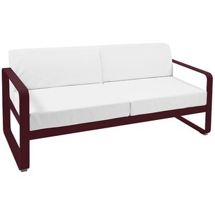 Fermob Bellevie 2-zits Loungebank Kussen Wit Black Cherry