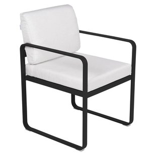 Fermob Bellevie Dining Armchair Tuinstoel Kussen Wit Liquorice