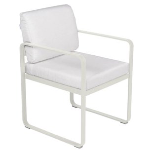 Fermob Bellevie Dining Armchair Tuinstoel Kussen Wit Clay Grey