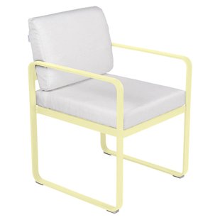 Fermob Bellevie Dining Armchair Tuinstoel Kussen Wit Frosted Lemon