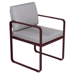 Fermob Bellevie Dining Armchair Tuinstoel Kussen Flannelgrijs Black Cherry
