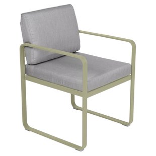 Fermob Bellevie Dining Armchair Tuinstoel Kussen Flannelgrijs Willow Green