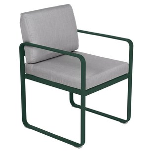 Fermob Bellevie Dining Armchair Tuinstoel Kussen Flannelgrijs Cedar Green