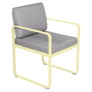 Fermob Bellevie Dining Armchair Tuinstoel Kussen Flannelgrijs Frosted Lemon