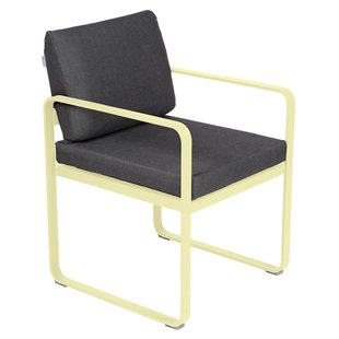Fermob Bellevie Dining Armchair Tuinstoel Kussen Antraciet Frosted Lemon