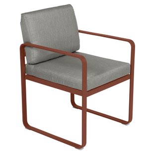 Fermob Bellevie Dining Armchair Tuinstoel Kussen Grey Taupe Red Ochre