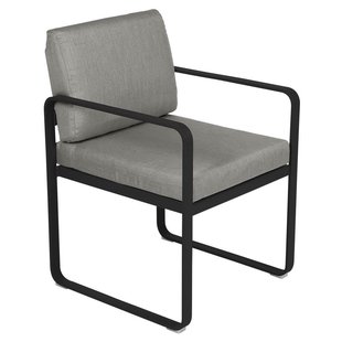 Fermob Bellevie Dining Armchair Tuinstoel Kussen Grey Taupe Liquorice
