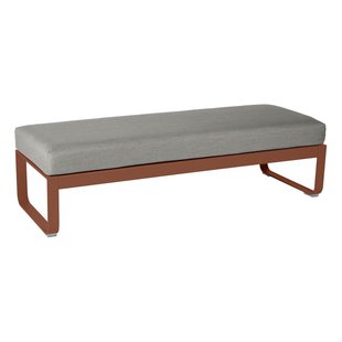 Fermob Bellevie Eetbank Kussen Grey Taupe 148 Red Ochre