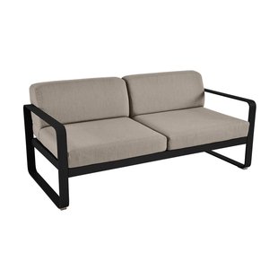 Fermob Bellevie 2-zits Loungebank Kussen Grey Taupe Liquorice