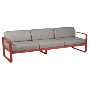 Fermob Bellevie 3-zits Loungebank Kussen Grey Taupe Red Ochre Fermob Bellevie 3-zits Loungebank Kussen Grey Taupe Red Ochre