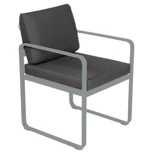 Fermob Bellevie Dining Armchair Tuinstoel Kussen Antraciet Lapilli Grey