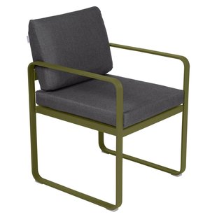 Fermob Bellevie Dining Armchair Tuinstoel Kussen Antraciet Pesto Fermob Bellevie Dining Armchair Tuinstoel Kussen Antraciet Pesto