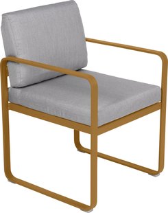 Fermob Bellevie Dining Armchair Tuinstoel Kussen Flannelgrijs Gingerbread