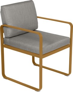 Fermob Bellevie Dining Armchair Tuinstoel Kussen Grey Taupe Gingerbread
