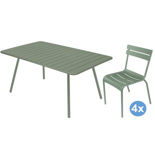 Fermob Luxembourg Tuinset 165x100 Tafel + 4 Stoelen (chair) Cactus