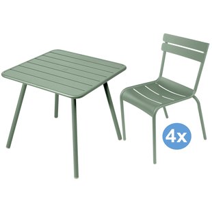 Fermob Luxembourg Tuinset 80x80 Tafel + 4 Stoelen (chair) Cactus