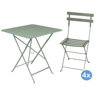 Fermob Bistroset Tuin 71x71 Tafel + 4 Stoelen Cactus