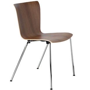 Fritz Hansen Vico Duo Stoel Walnoot Chroom Onderstel