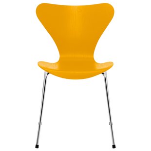 Fritz Hansen Vlinderstoel Stoel Chroom Coloured Ash True Yellow
