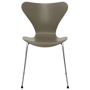 Fritz Hansen Vlinderstoel Stoel Chroom Coloured Ash Olive Green