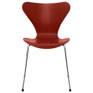 Fritz Hansen Vlinderstoel Stoel Chroom Coloured Ash Venetian Red