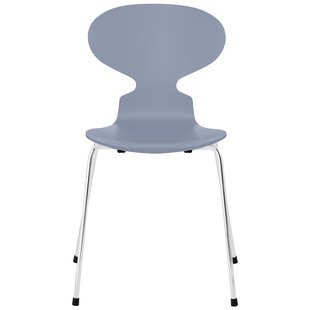 Fritz Hansen Ant Eetkamerstoel Chroom Gelakt Eiken Lavender Blue