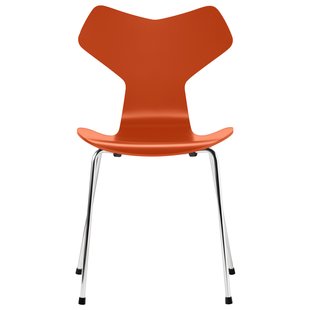 Fritz Hansen Grand Prix Eetkamerstoel Chroom Eiken Paradise Oranje
