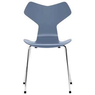 Fritz Hansen Grand Prix Eetkamerstoel Chroom Eiken Dusk Blue