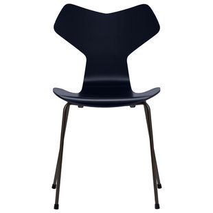 Fritz Hansen Grand Prix Eetkamerstoel Zwart Eiken Midnight Blue Fritz Hansen Grand Prix Eetkamerstoel Zwart Eiken Midnight Blue