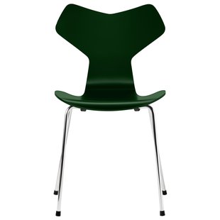Fritz Hansen Grand Prix Eetkamerstoel Chroom Eiken Evergreen