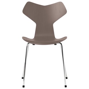 Fritz Hansen Grand Prix Eetkamerstoel Chroom Essen Deep Clay