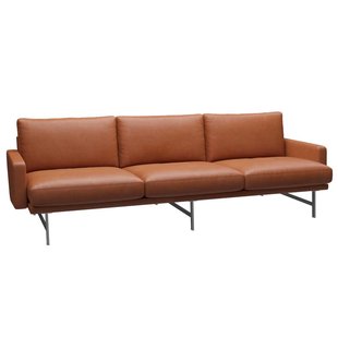 Fritz Hansen Lissoni 3-zits Bank Leer Grace Walnut Fritz Hansen Lissoni 3-zits Bank Leer Grace Walnut