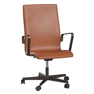 Fritz Hansen Oxford Medium Back Bureaustoel Grace Walnut Brown Bronze