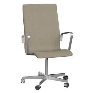 Fritz Hansen Oxford Medium Back Bureaustoel Vidar 222 Brushed Aluminium