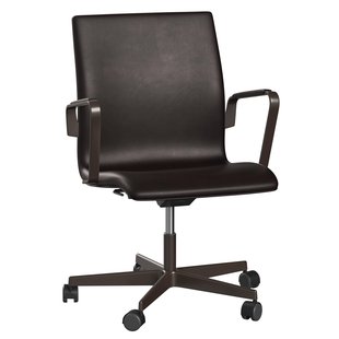 Fritz Hansen Oxford Low Back Bureaustoel Grace Dark Brown Brown Bronze Fritz Hansen Oxford Low Back Bureaustoel Grace Dark Brown Brown Bronze